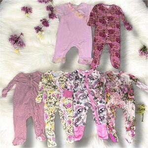 Lot of 6 Baby Girl sleepers size 0-3 months